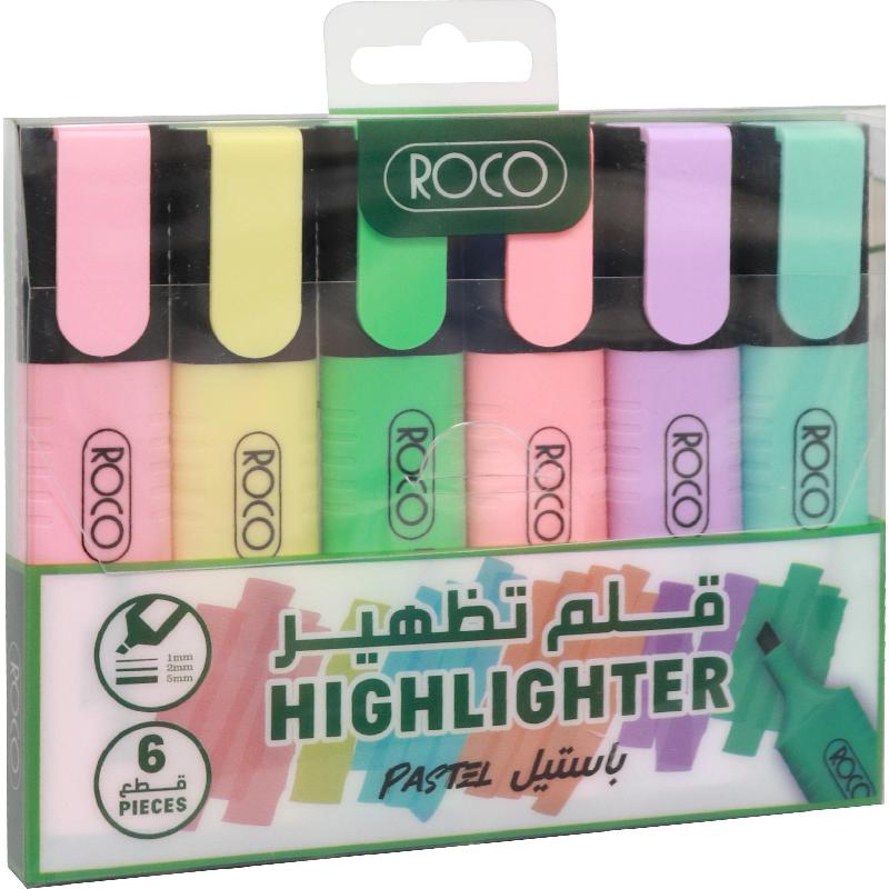 قلم تظليل مظهر طقم 6 لون 