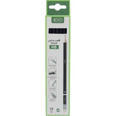 روكو ممتاز أنبوب أسود سداسي بممحاة قلم رصاص مرسام  190601