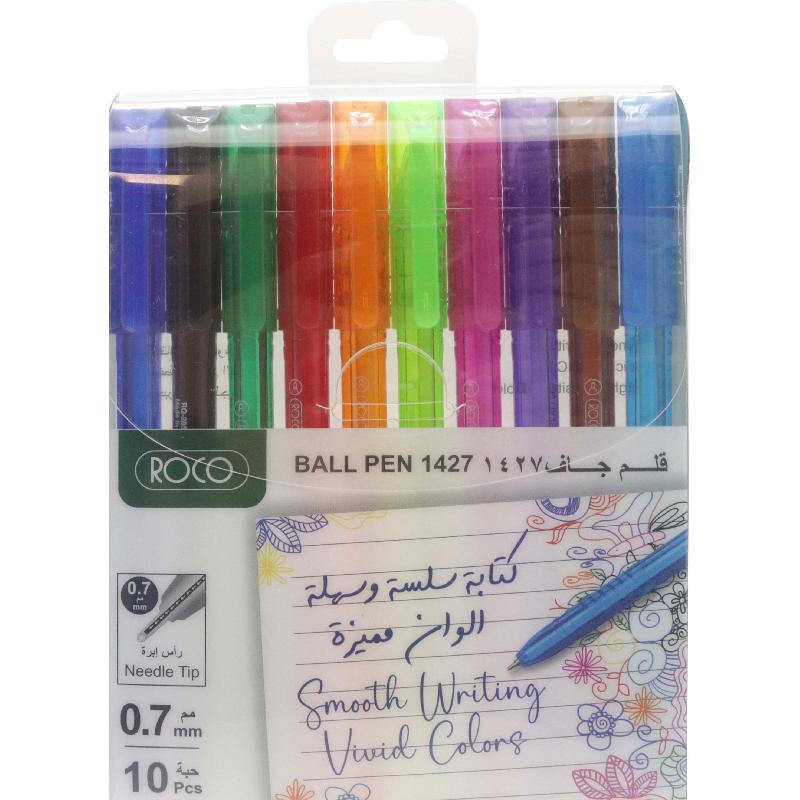 روكو قلم حبر جاف طقم 10 لون رقم : 285074AST10