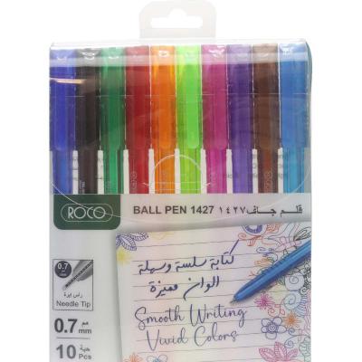 روكو قلم حبر جاف طقم 10 لون رقم : 285074AST10