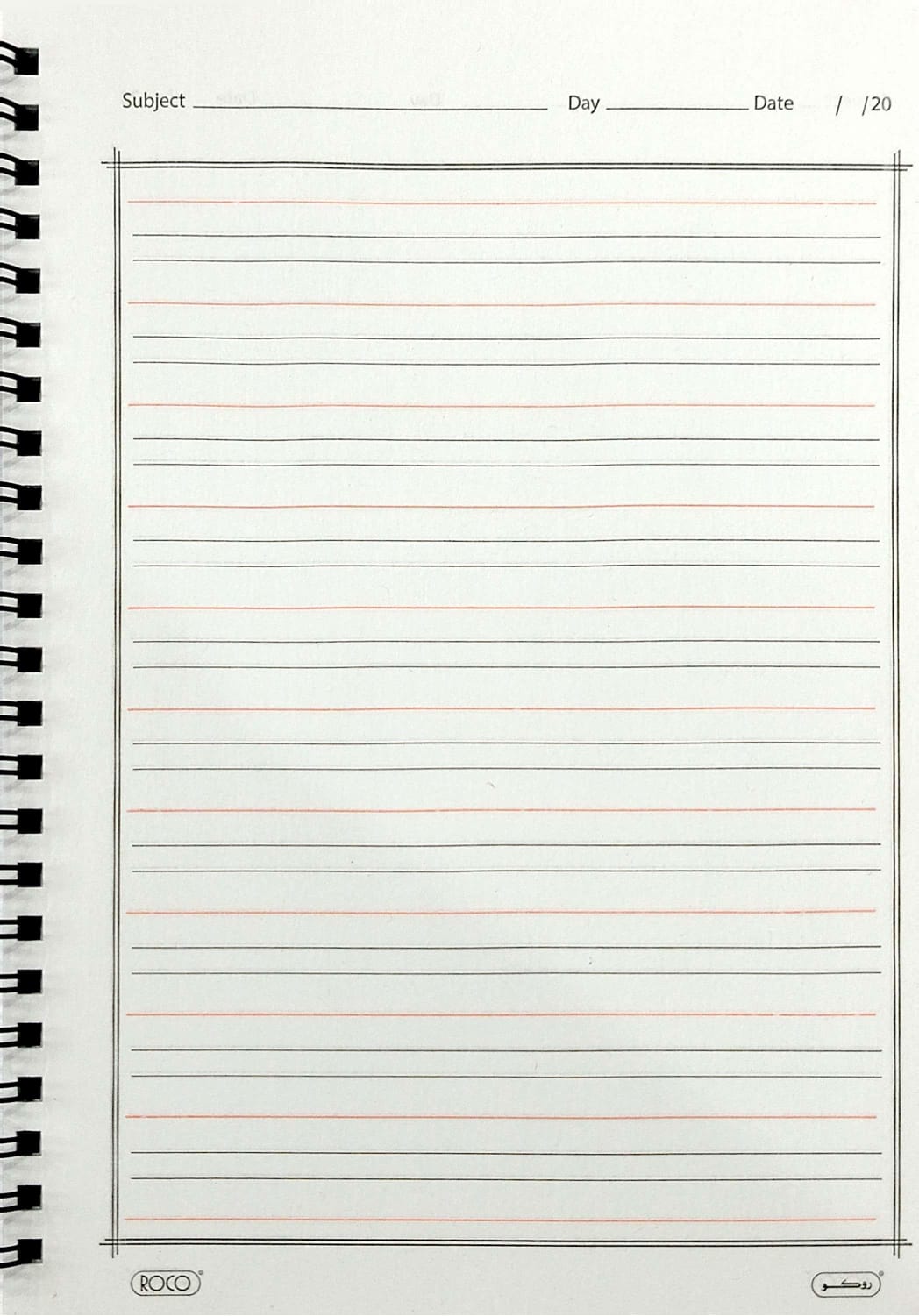 دفتر مدرسي عالي الجودة سلك روكو 80 إنجليزي 