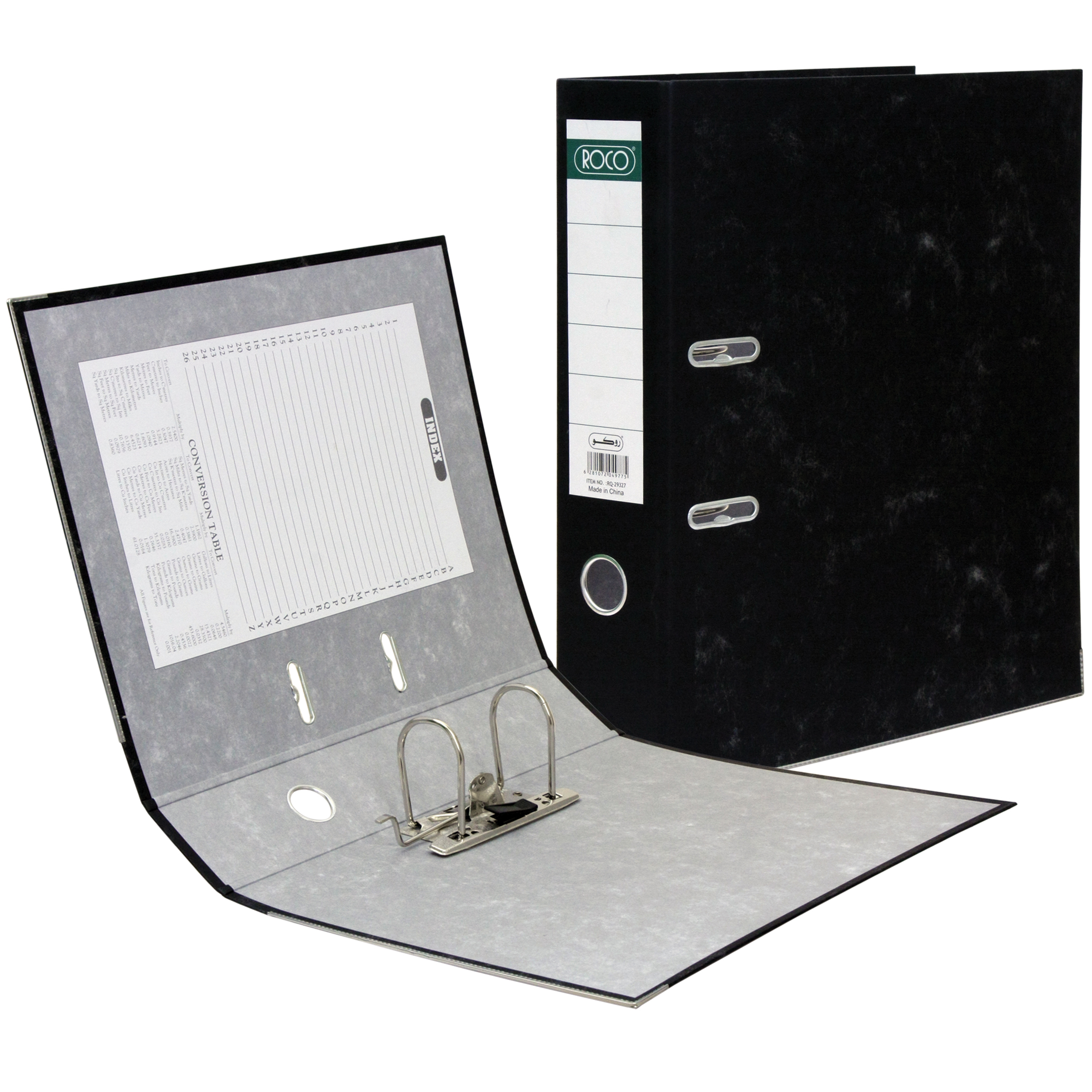 روكو ملف بوكس فايل كرتوني أسود  أفرنجي بغطاء 2 حلقة 