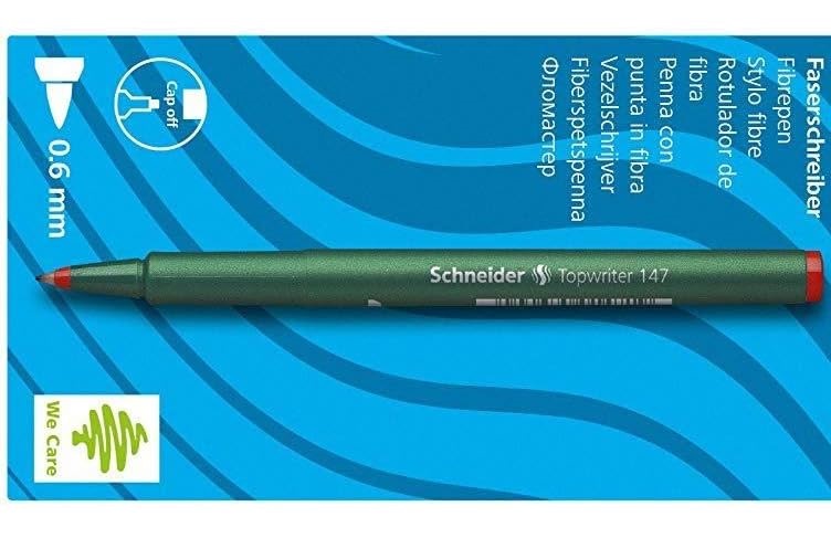 قلم شنايدر توب رايتر بلون اخضر نعناعي 147، بحبر احمر ، رفيع