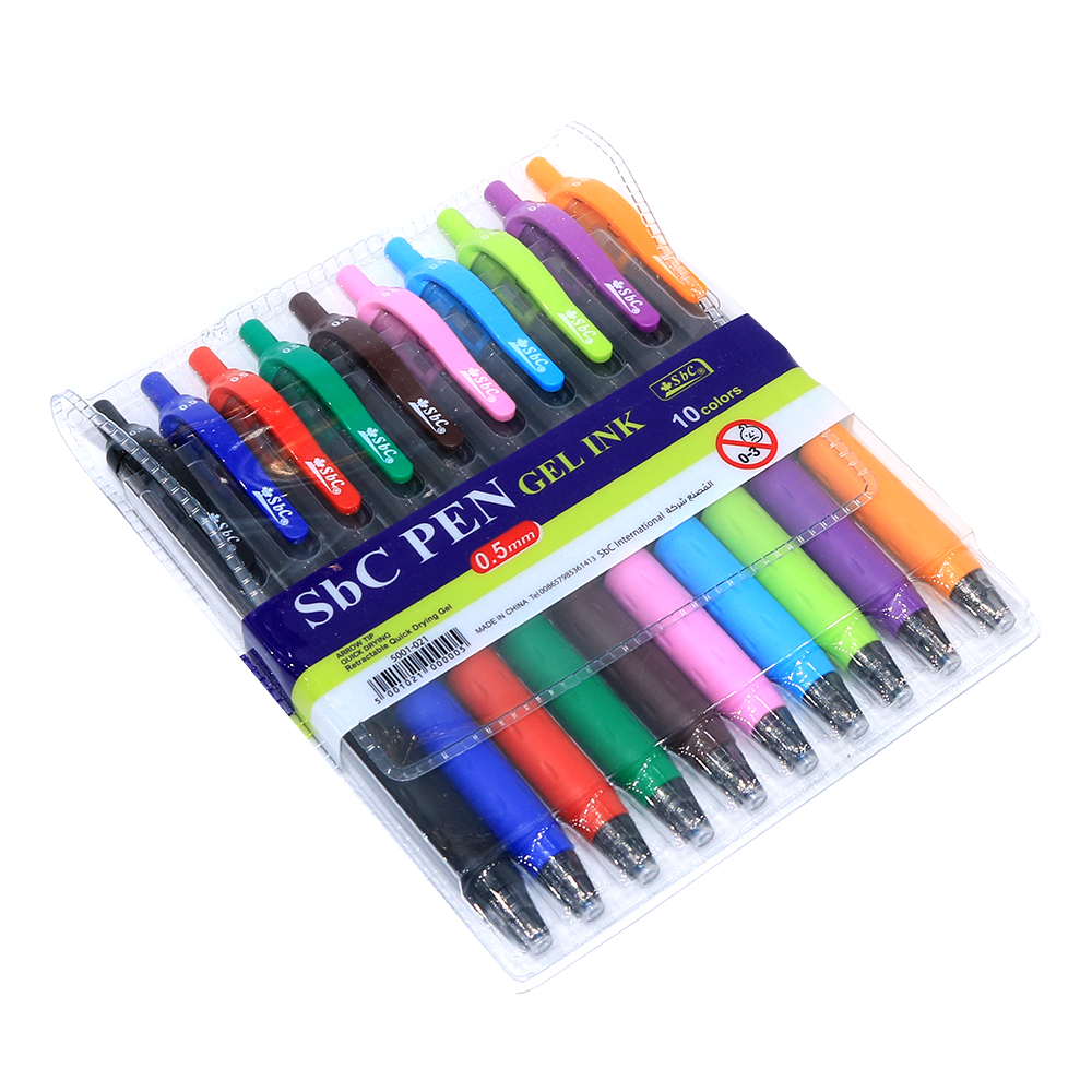 طقم أقلام جل 10 لون 0.7 SBC 