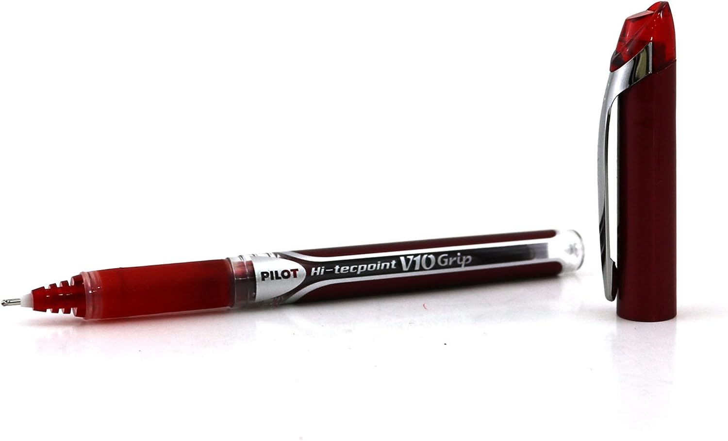 قلم بايلوت بمقبض V10 جريب هاي تيك بوينت، أحمر، 1 ملم