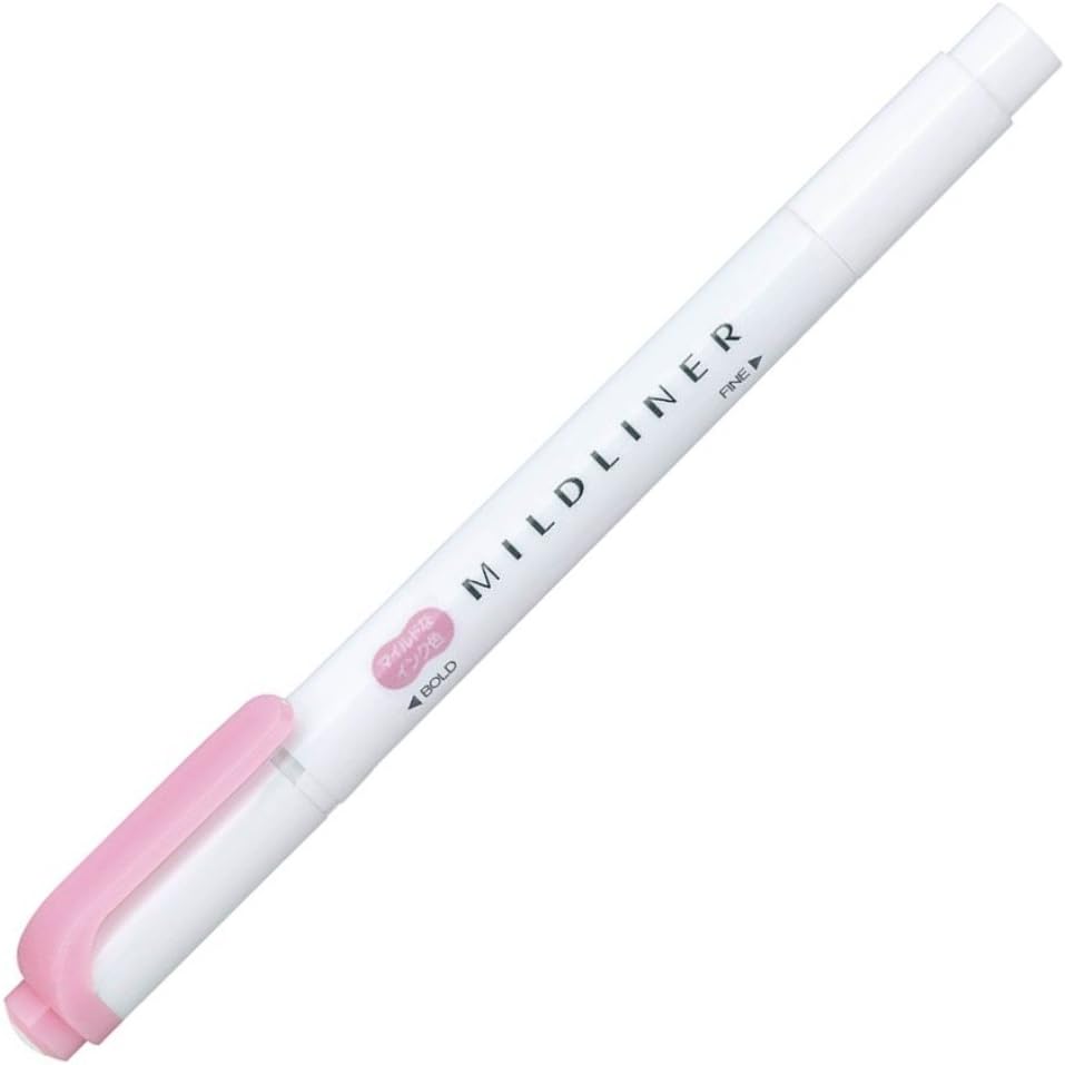 قلم تحديد وتظليل ميد لاينر من زيبرا، وردي فاتح (WKT7-MMZ)، إزميل