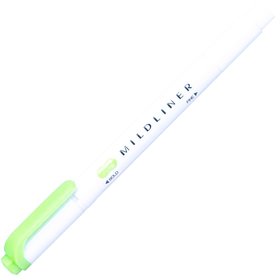 قلم تحديد وتظليل ميد لاينر من زيبرا، اخضر فاتح  (WKT7-MMZ)، إزميل