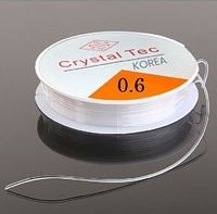 وتر سلك شفاف بلاستيك 0.6  ملم لتطريز الخرز 