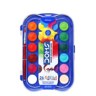 دومز مجموعة كعكات الألوان المائية من ، 23 مم، 24 لونًا مع فرشاة