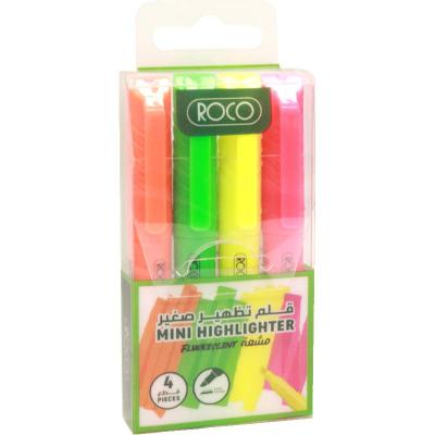 روكو 90 سليم قلم تظليل 4 مم ‎-‎ 1 رأس مشطوف ألوان متنوعة صغير 