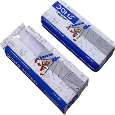 مجموعة أدوات هندسة  رسم رياضية عالية الجودة 8425 مكونة من 9 قطع في صندوق معدني للمدرسة والطلاب دومز 