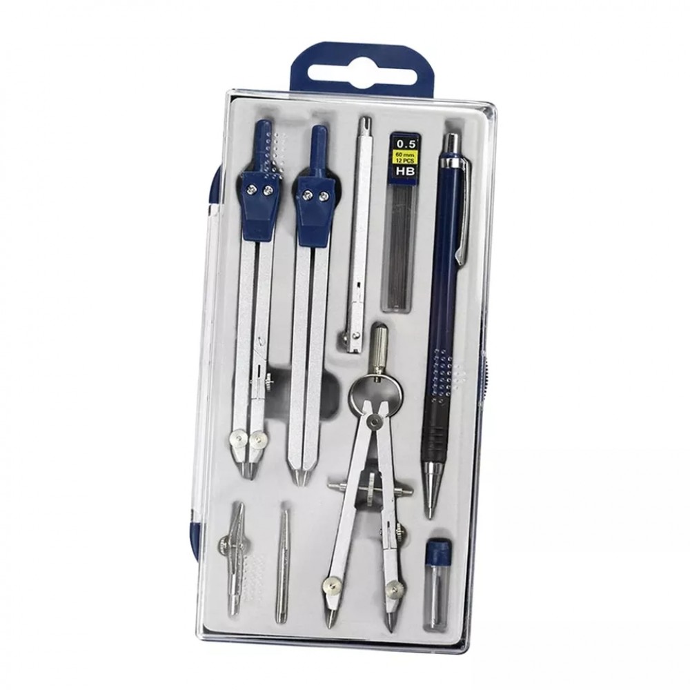 طقم مجموعة فرجار هندسي فاخر للرسم الهندسي متكامل انترتيك 