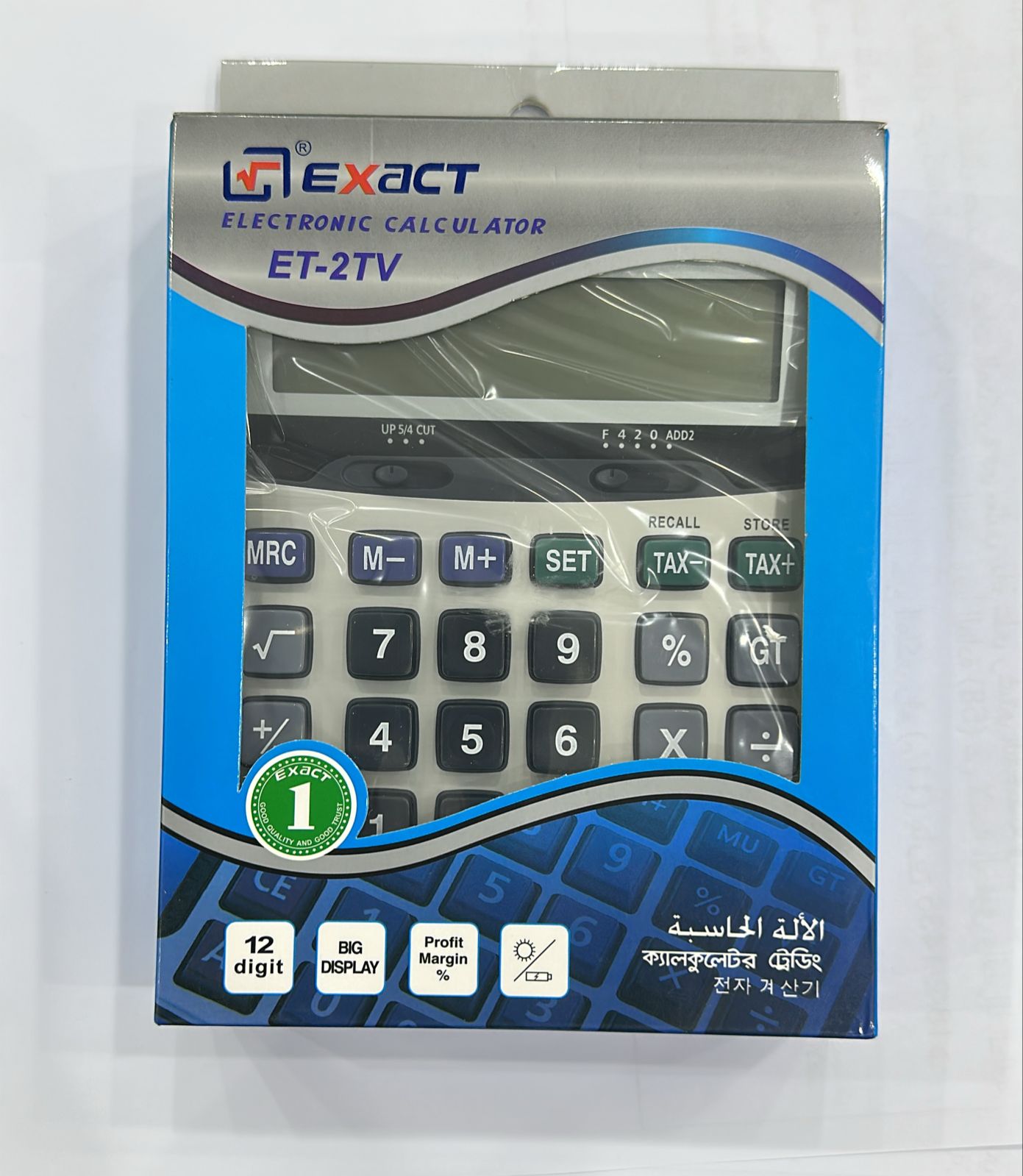  آلة حاسبة مزدوجة الطاقة مكونة من 12 رقمًا ET-2 TV 