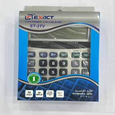  آلة حاسبة مزدوجة الطاقة مكونة من 12 رقمًا ET-2 TV 