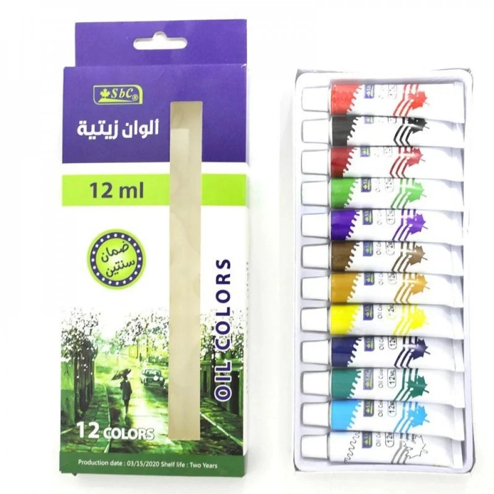 ألوان عصار زيتية 12 لون12مل من SBC 