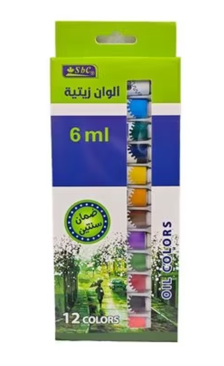 ألوان عصار زيتية 12 لون 6 مل من SBC 