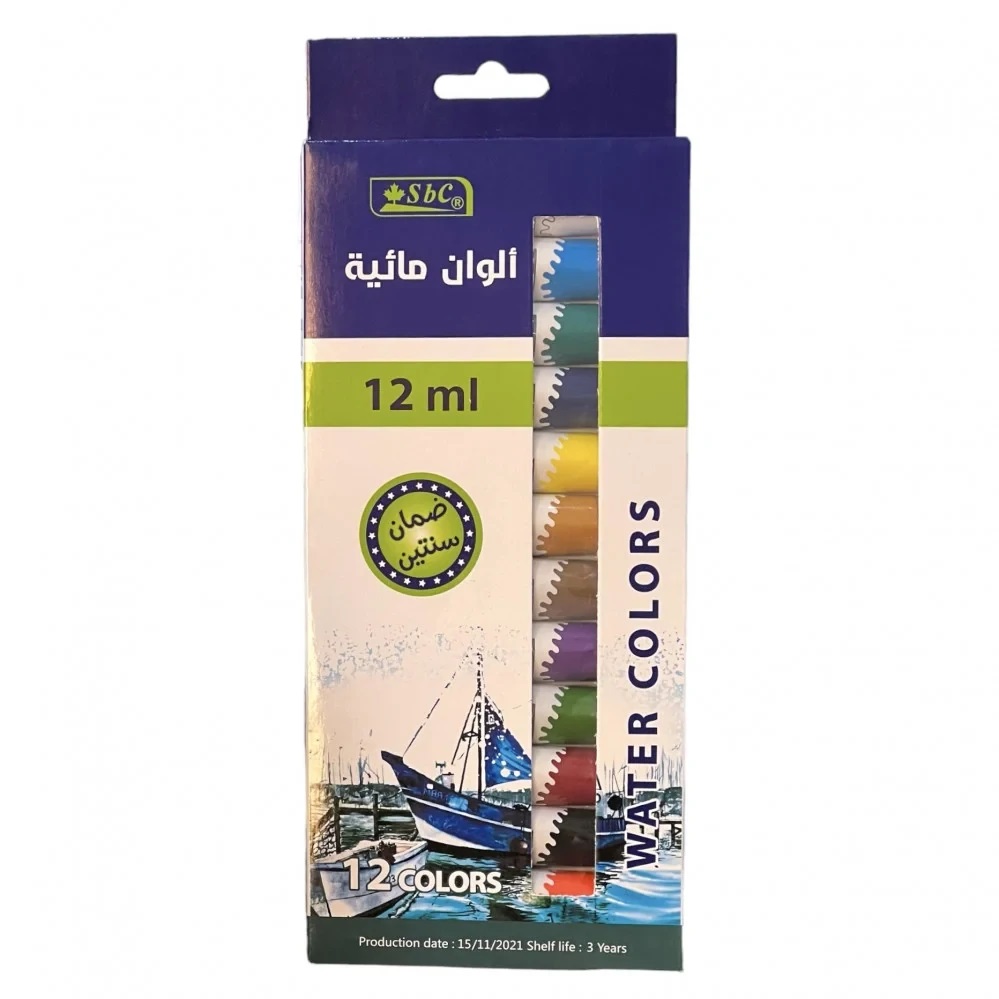 ألوان عصار مائية 12 لون12مل من SBC 
