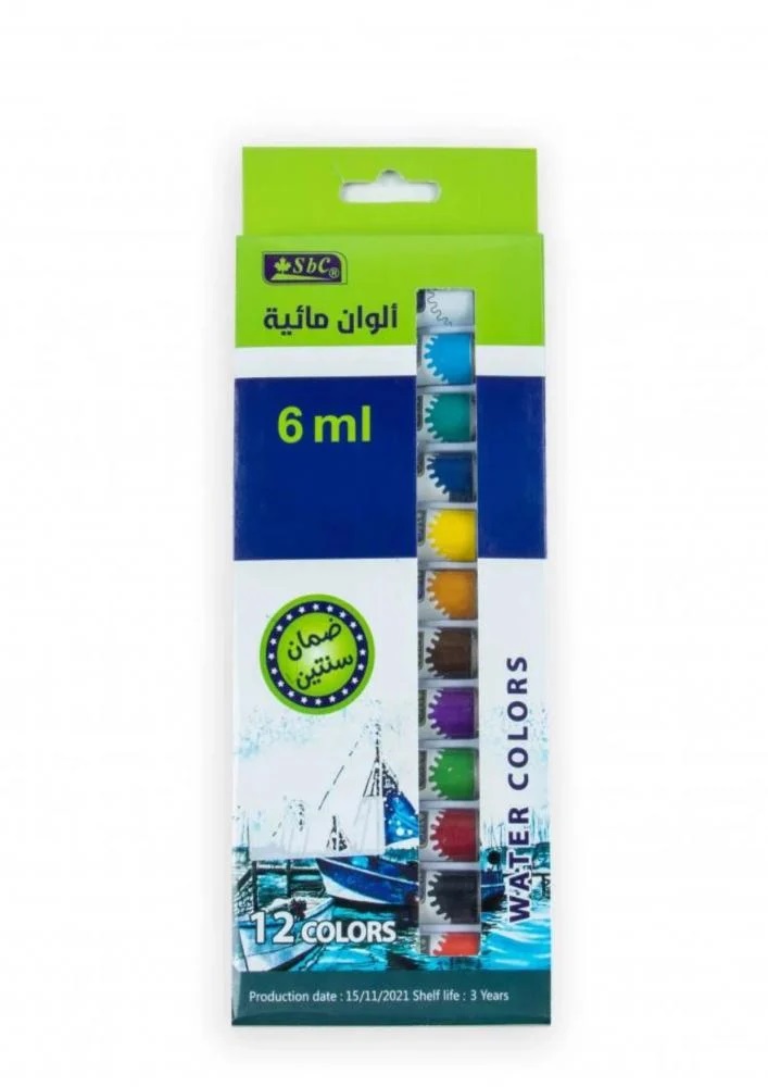 ألوان عصار مائية 12 لون6 مل من SBC 