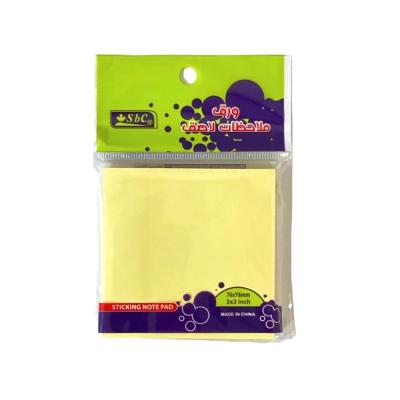 ورق ملاحظات لاصق اصفر 3*3  انش  SBC  رمز المنتج : 001-3850