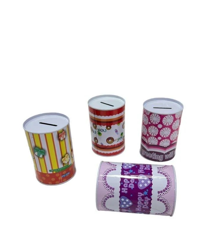 أشكال وألوان مختلفة حافظة العملات المعدنية حصالة كبير حديد 10*8سم موديل CK108 - 0651