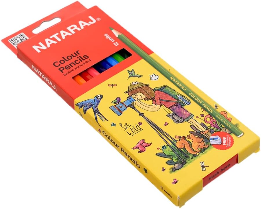  ألوان خشب طويل من 12 لون مع براية مجانية من ناتاراج 201250002