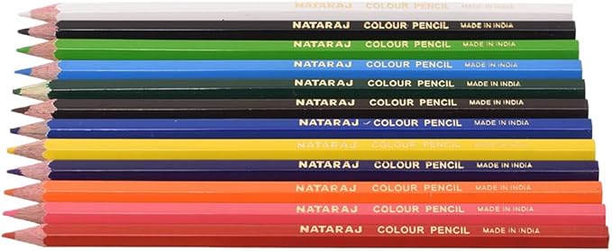  ألوان خشب طويل من 12 لون مع براية مجانية من ناتاراج 201250002