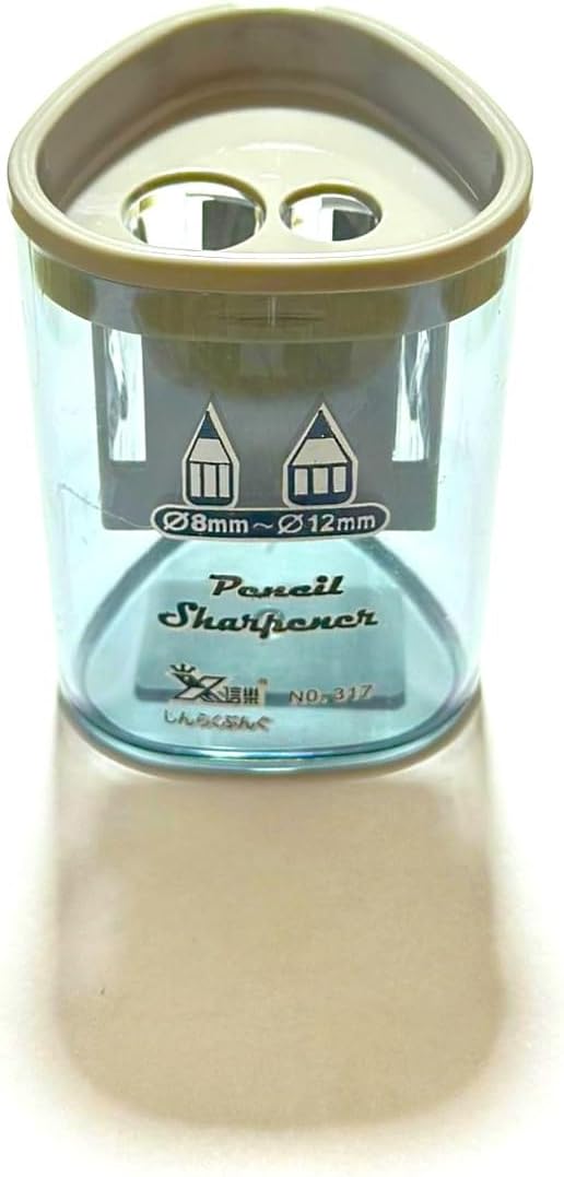 براية أقلام رصاص بفتحتين مع علبة للقمامة 57 ملم مع مقاسات ثقوب مختلفة 8 و12 ملم