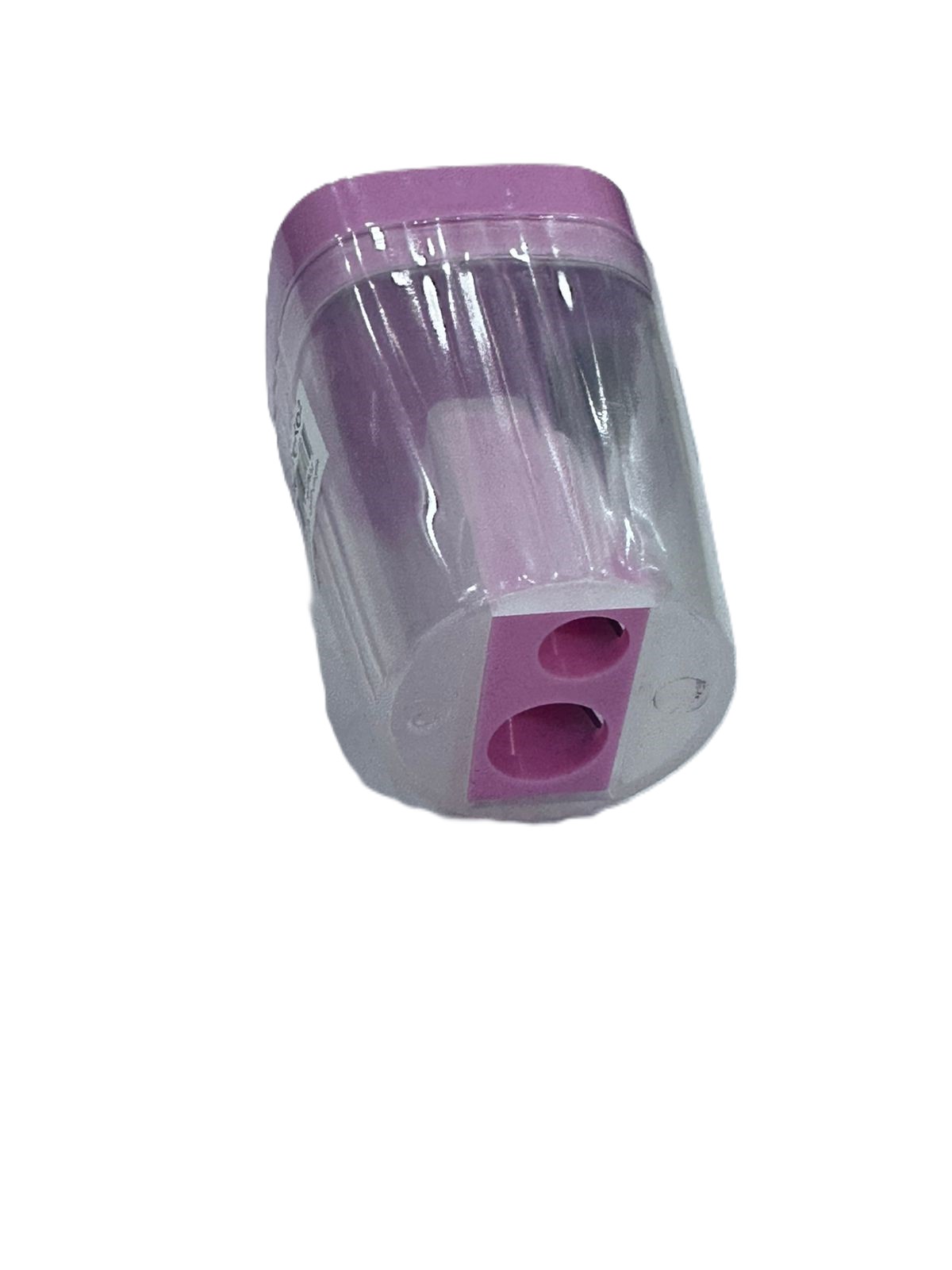 براية بلاستيك من فتحتين مع مخزن لنشارة اقلام الرصاص 