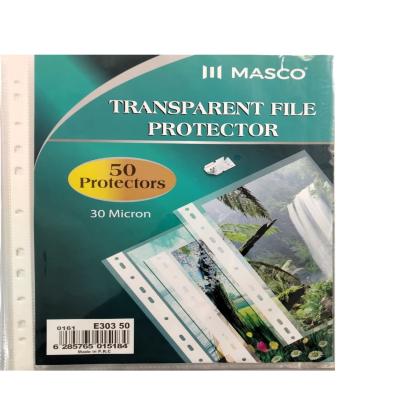 ملف شفاف بلاستيك مخرم 50 ملف من ماسكو MASCO
