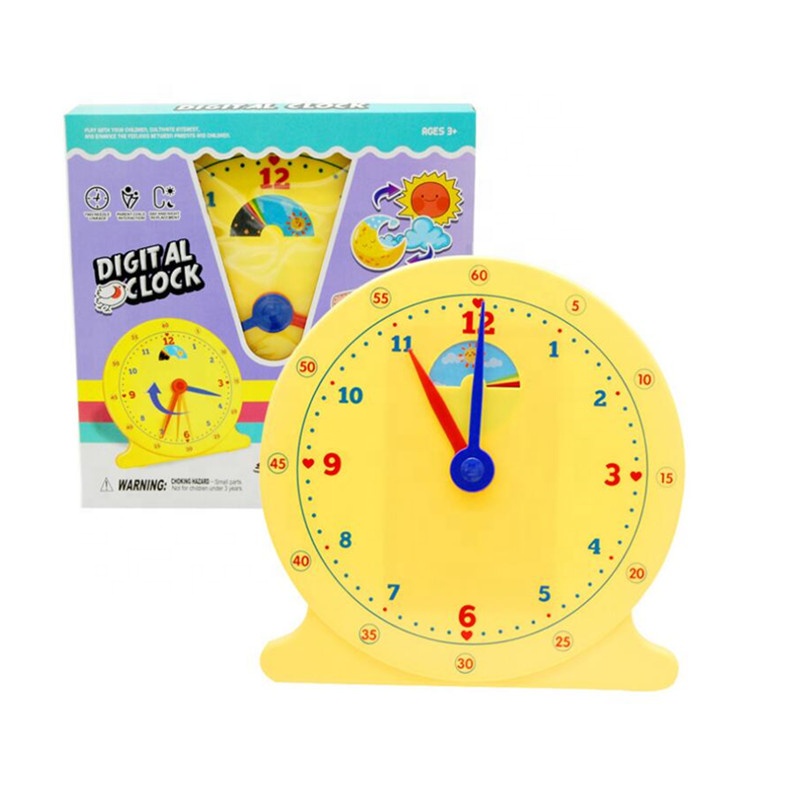  ساعة تعليم بلاستيكية كبيرة 12 بوصة لعبة بلاستيكية للأطفال