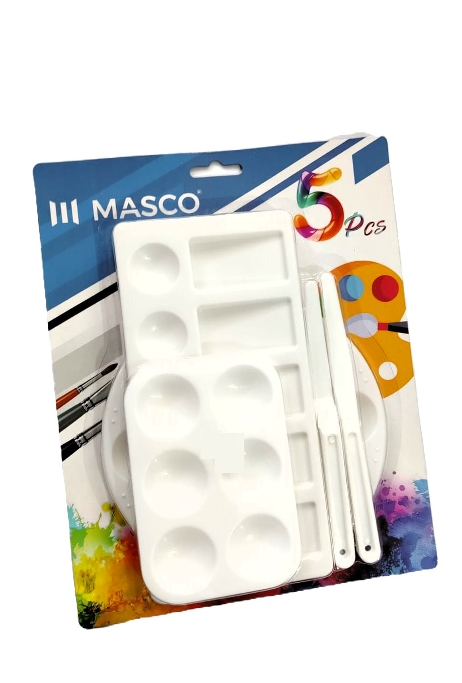 مجموعة باليت بلاستيك الأساسية، أداة رسم، لألوان الطلاء، 5 قطع ماسكو