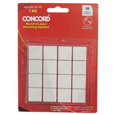 مربعات لاصق تيب وجهين مربعات 16 قطعة CONCORD    CC-SQ1IN