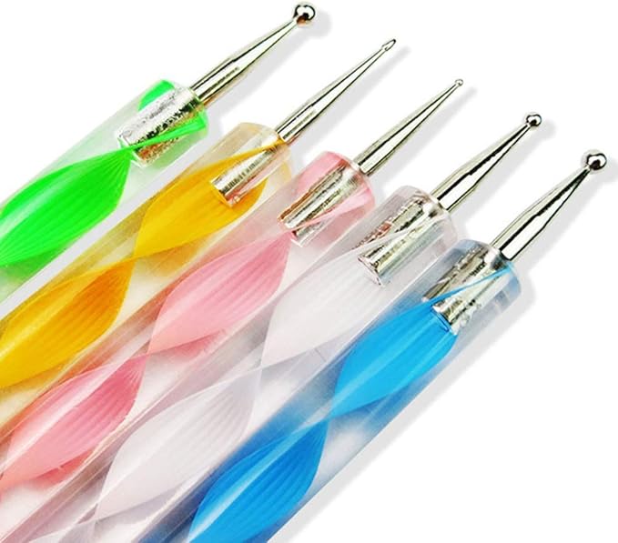 5 قطعة مجموعة أقلام تزيين الأظافر للتقليم الاحترافي وأدوات الرسم الحفر على الرخام الإبداعية 