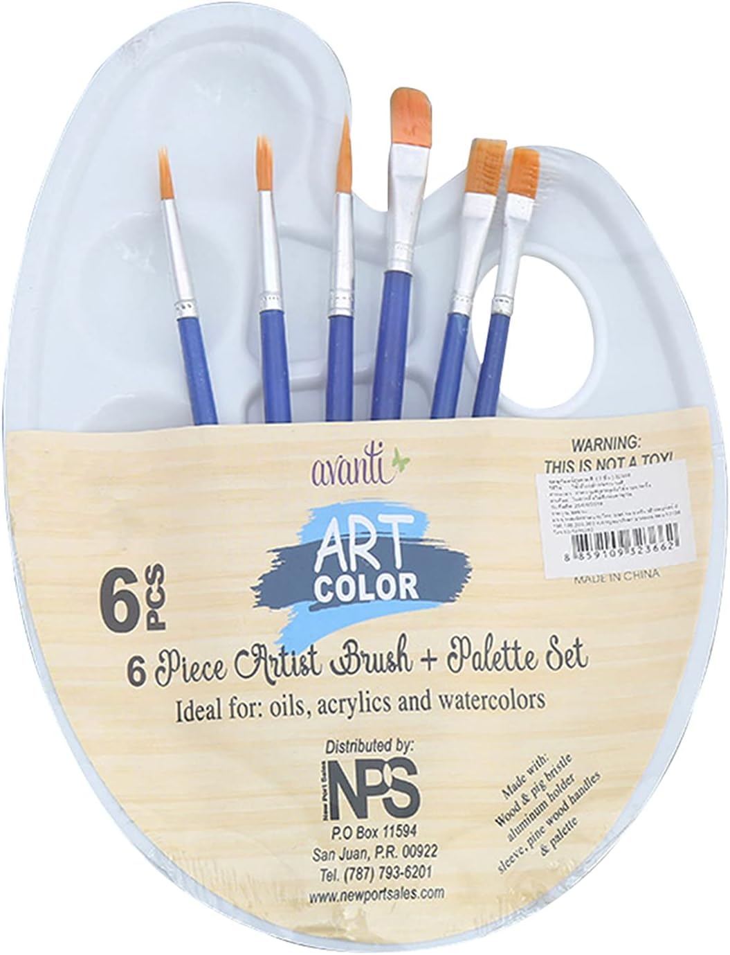 مجموعة دايف فرش طلاء، 6 قطع من فرش الطلاء و1 قطعة صينية باليت  لوازم الرسم الفنية