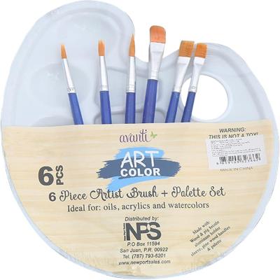 مجموعة دايف فرش طلاء، 6 قطع من فرش الطلاء و1 قطعة صينية باليت  لوازم الرسم الفنية