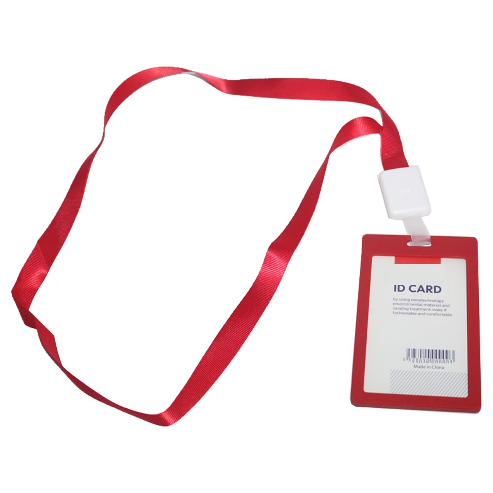 حامل بطاقة لون أحمر  مع الحبل عمودي  
