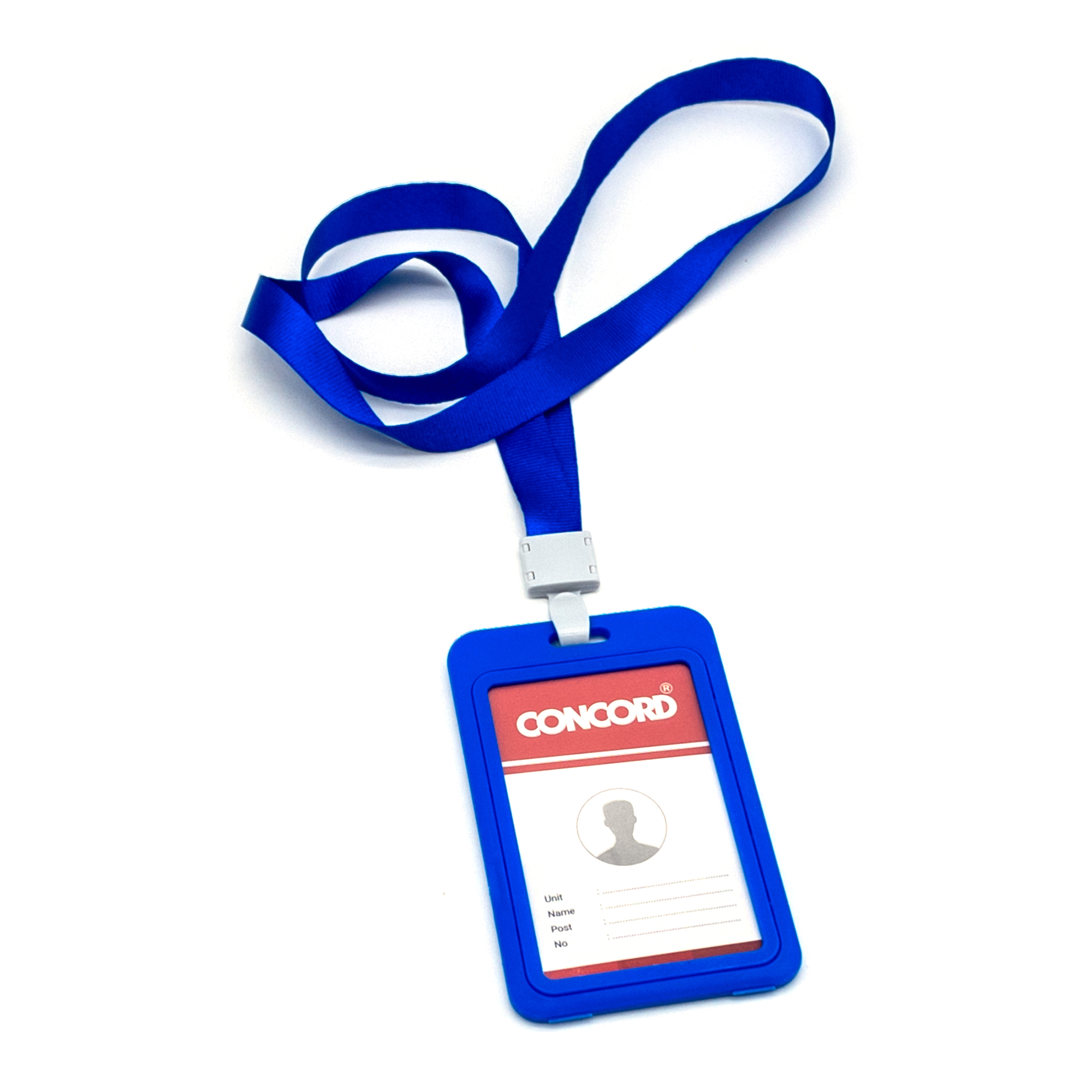 حامل بطاقة لون أزرق مع الحبل عمودي  