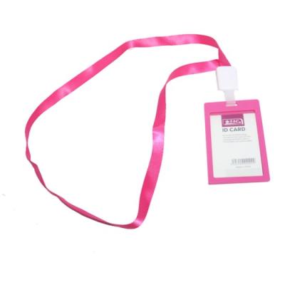 حامل بطاقة  لون وردي مع الحبل عمودي  