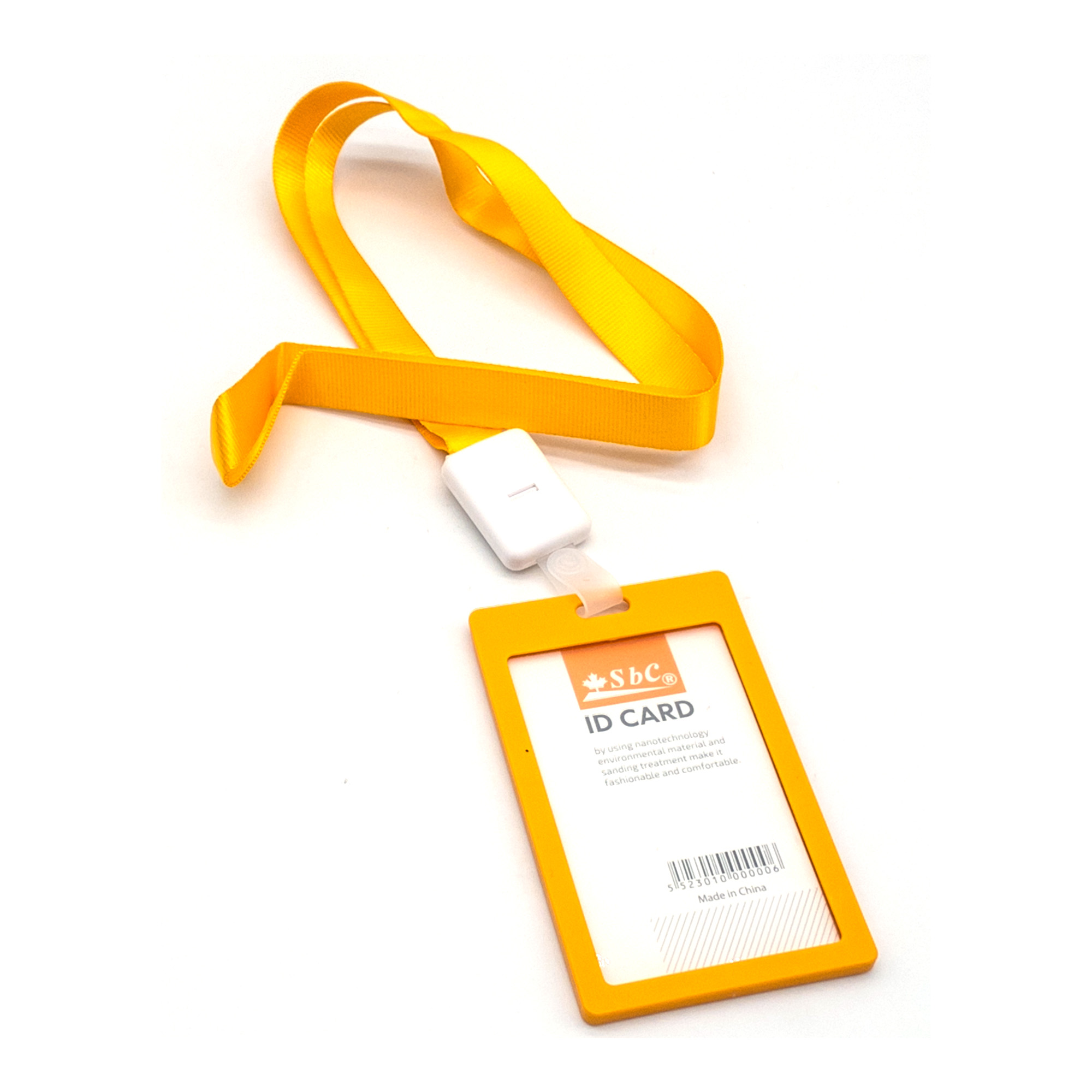 حامل بطاقة  لون أصفر مع الحبل عمودي  