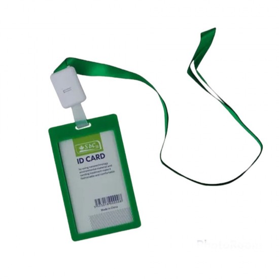 حامل بطاقة  لون أخضر مع الحبل عمودي  