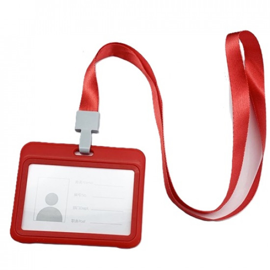 حامل بطاقة  لون أحمر مع الحبل أفقي
