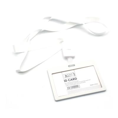 حامل بطاقة  لون أبيض مع الحبل أفقي