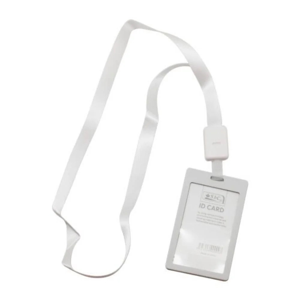 حامل بطاقة  لون ابيض مع الحبل عمودي