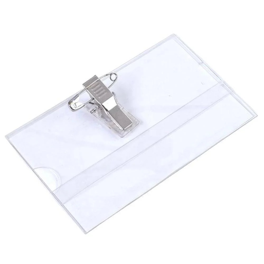 علاق بطاقة مربع شفاف مع خطاف أفقي 