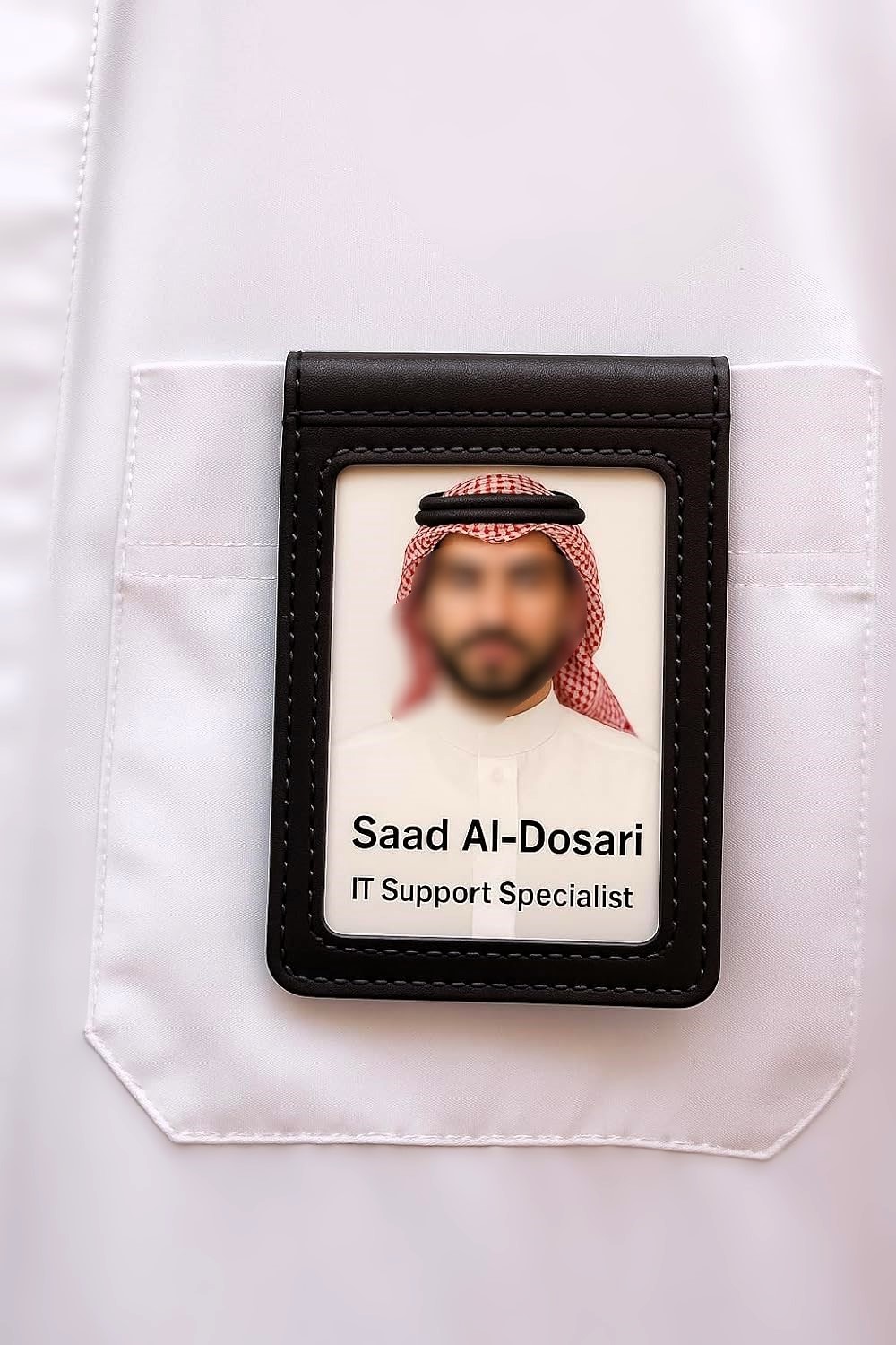  حامل بطاقة طولي مغناطيسي جهتين   مخمل أسود، مثالي مقاس  6.8 × 10 سم،