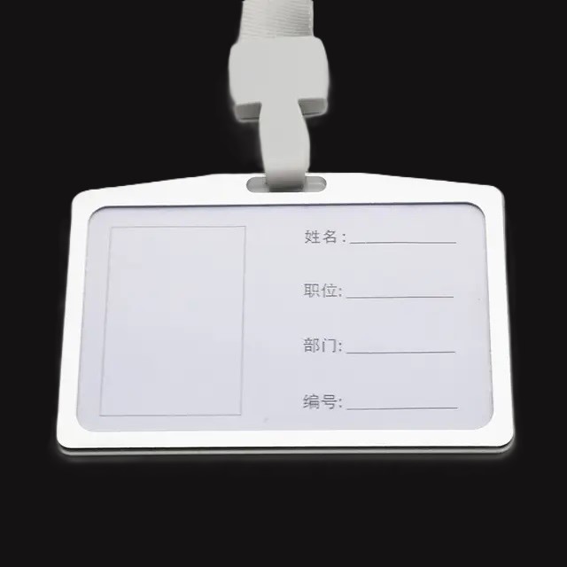  حامل بطاقة علاقي أفقي جهتين   معدن ألمنيوم ، مثالي 