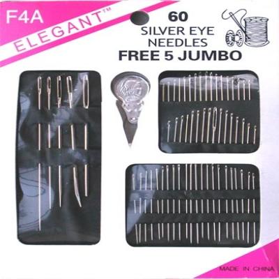 مجموعة ابر حياكة من الستانلس ستيل مكونة من 60 قطعة من هابا - تتضمن ابر كبيرة وابر خياطة عادية واحجام مختلفة من ابر الحياكة الدائرية