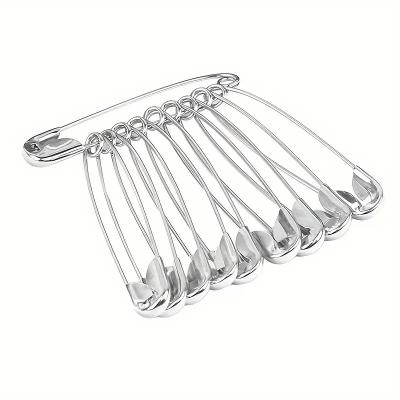 حزمة من 10دبابيس أمان من الفولاذ النيكل القوي للملابس ومشاريع الأعمال اليدوية 6.5 سم