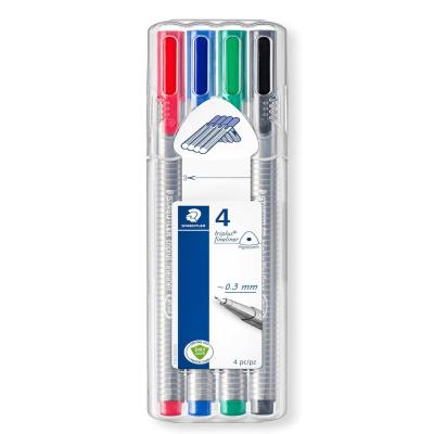 أقلام ستيدلر فاينلاينر - تريبلس - للتلوين للبالغين - 4 ألوان متنوعة - عبوة من 4 قطع، 334 SB4